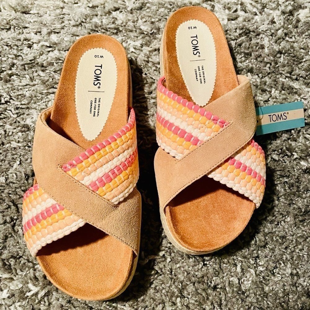 NIB TOMS Paloma Espadrille Slide Sandals